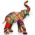 Eclectic Elephant 32" Large Boho Bip Statue Handmade Patchwork Indian Fabrics Trunk Up Unique Art Sculpture for Home Decor Hindu Wedding Gift