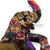 Black Bip Boho Patchwork Collection Handmade Decorative Home Decor Statue Large Figurine Unique Bohemian Eclectic Bright Fabric Indian Textile Recycled