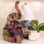 Black Bip Boho Patchwork Collection Handmade Decorative Home Decor Statue Large Figurine Unique Bohemian Eclectic Bright Fabric Indian Textile Recycled