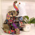 Black Bip Boho Patchwork Collection Handmade Decorative Home Decor Statue Large Figurine Unique Bohemian Eclectic Bright Fabric Indian Textile Recycled