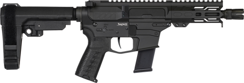CMMG 45AB70FAB Banshee MKG 45 ACP 13+1 5" Black Nitride Medium Taper Threaded Barrel, EML 4" M-LOK Handguards Black Armor Cerakote, Aluminum Picatinny Rail Receiver, CMMG Zeroed Grips