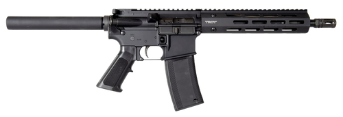 Troy Ind SPSTCA310BTB1 A3  223 Rem Caliber with 10.50" Barrel, 30+1 Capacity, Black Metal Finish, Fixed Pistol Grip Stock & Black Polymer Grip Right Hand