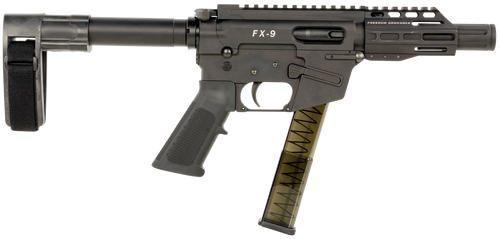 FREEDOM ORDNANCE FX9P4SBM FX-9  9mm Luger 31+1 4" Black Nitride Steel Barrel, M-LOK Handguards, Black Anodized Aluminum Picatinny Rail Receiver, Black SB Mini Brace, AR15 Grip