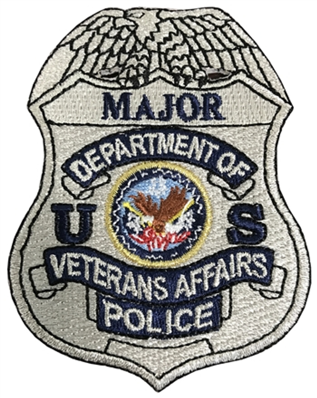 Silver VA Police Badge Patch - Major
