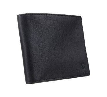 Black Leather RFID Bi Fold Wallet