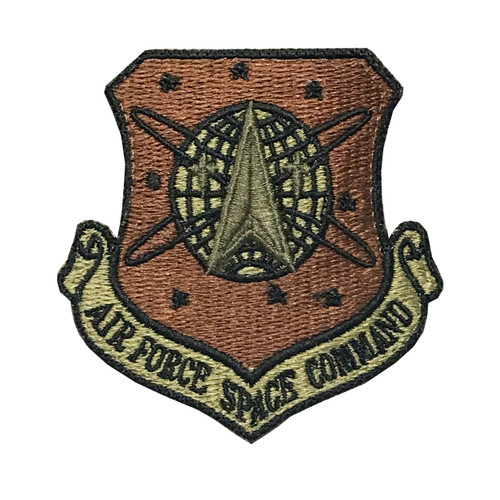 Multicam OCP Air Force Space Command Patch With Black Border With Hook Backing
