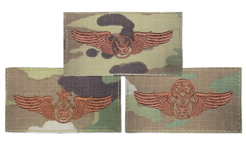 Multicam OCP Enlisted Aircrew Functional Badge With Hook Backing (Basic, Senior or Master)