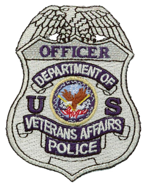 Silver VA Police Badge Patch - Officer