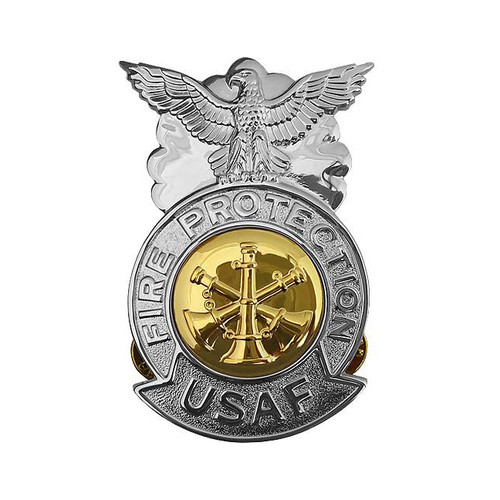 Asst. Chief Large Chrome Badge (Gold Center)