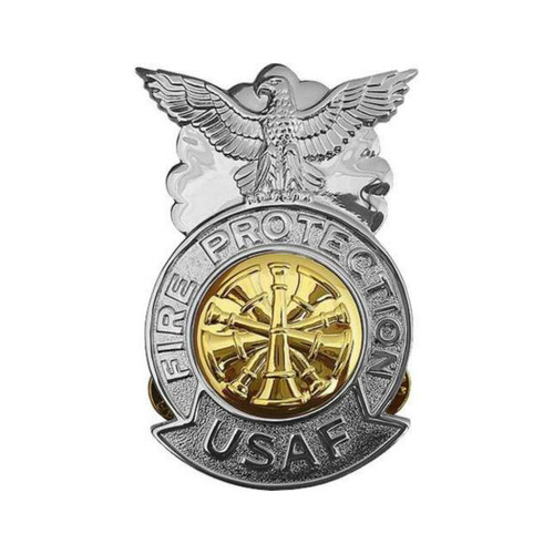 Chief Large Chrome Badge (Gold Center)