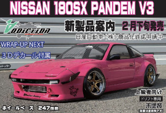 Nissan 180SX PANDEM V3 193mm WIDE (247mm short wheelbase) 1/10 REAL GRADE BODY [Addiction]