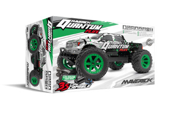 MAVERICK QUANTUM MT 1/10 4WD FLUX 80A BRUSHLESS ELECTRIC MONSTER TRUCK (SILVER/GREEN) [150203]