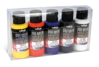 Vallejo Premium Colour Candy Colors 5 Colour 2 5.00 41.86 Set Acrylic Airbrush Paint [62104]