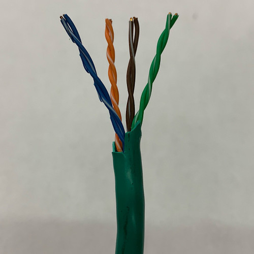 24 GA 4 PAIR SOLID NON SHIELDED CAT5E GREEN PVC JKT