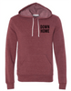 Currant colored hoodie for Down Home in Fargo, ND