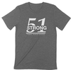 51 Strong | Short Sleeve Tee with Front Chest Logo - Grey, White Logo