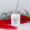 Custom 17 oz steel mason jar with a twist-off lid and stainless steel straw for durability