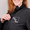 Insulated jacket with 100% polyester woven shell for warmth and durability.