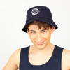 Custom embroidered bucket cap made from 100% bio-washed chino twill for durability.