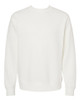 front wide angle view of a blank white Custom Printed Pigment-Dyed Crewneck