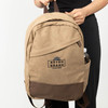 16-ounce cotton canvas custom backpack with embroidered artwork and padded laptop sleeve