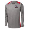 Diplomats | Long Sleeve Heather Colorblock Contender Tee Vintage Heather/True Red