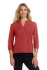 Ladies Stretch Crepe 3/4-Sleeve Blouse