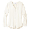 Ladies Long Sleeve Button-Front Blouse