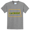 NDSU Men's Lacrosse Club | Youth Core Blend T-Shirt Athletic Heather ND Outline