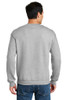 back of the Gildan® - DryBlend® Crewneck Sweatshirt on a model in grey 