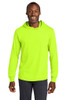Jerzees Cotton Long Sleeve Unisex Hooded Tee model front view