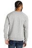 modeling the back of the Allmade® Unisex Organic French Terry Crewneck Sweatshirt