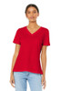 BELLA+CANVAS ® Women's Relaxed Jersey Short Sleeve V-Neck Tee model front