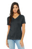BELLA+CANVAS® Women's Relaxed Heather CVC V-Neck Tee model front