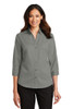 Port Authority® Women's 3/4-Sleeve SuperPro™ Twill Shirt model front