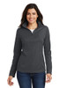 Port Authority® Women's Pinpoint Mesh 1/2-Zip model front