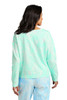 Port & Company® Women's Beach Wash® Cloud Tie-Dye V-Neck Sweatshirt model front