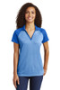 Sport-Tek ® Women's PosiCharge ® RacerMesh ® Raglan Heather Block Polo model front