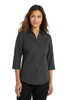 Port Authority® Women's 3/4-Sleeve Carefree Poplin Shirt model front