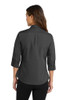 Port Authority® Women's 3/4-Sleeve Carefree Poplin Shirt model back
