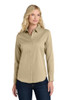 Port Authority® Women's Long Sleeve SuperPro React™ Twill Shirt model front