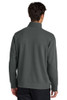 back of grey Mercer+Mettle® Linear Texture 1/4-Zip on a model