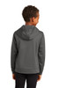 Youth Port & co Fleece Performance Hoodie model back view