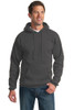Front view of tall fit fleece pullover hoodie with pouch pocket and soft cotton/poly blend for all-day comfort.
