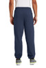 Port & Company® fleece sweatpants made from soft cotton/poly blend, featuring pockets and adjustable waistband.