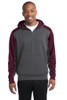 Sport-Tek®  Tech Fleece Colorblock 1/4-Zip Hooded Sweatshirt facing front