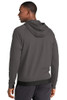 model wearing Sport-Tek® PosiCharge® Strive Hooded Full-Zip back facing