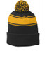 Sport-Tek® Striped Beanie with Solid Band front
