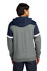 Model wearing Back Sport-Tek® Drive Fleece Colorblock Hoodie