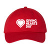 Giving Hearts Day Cotton Canvas Dad Cap in red